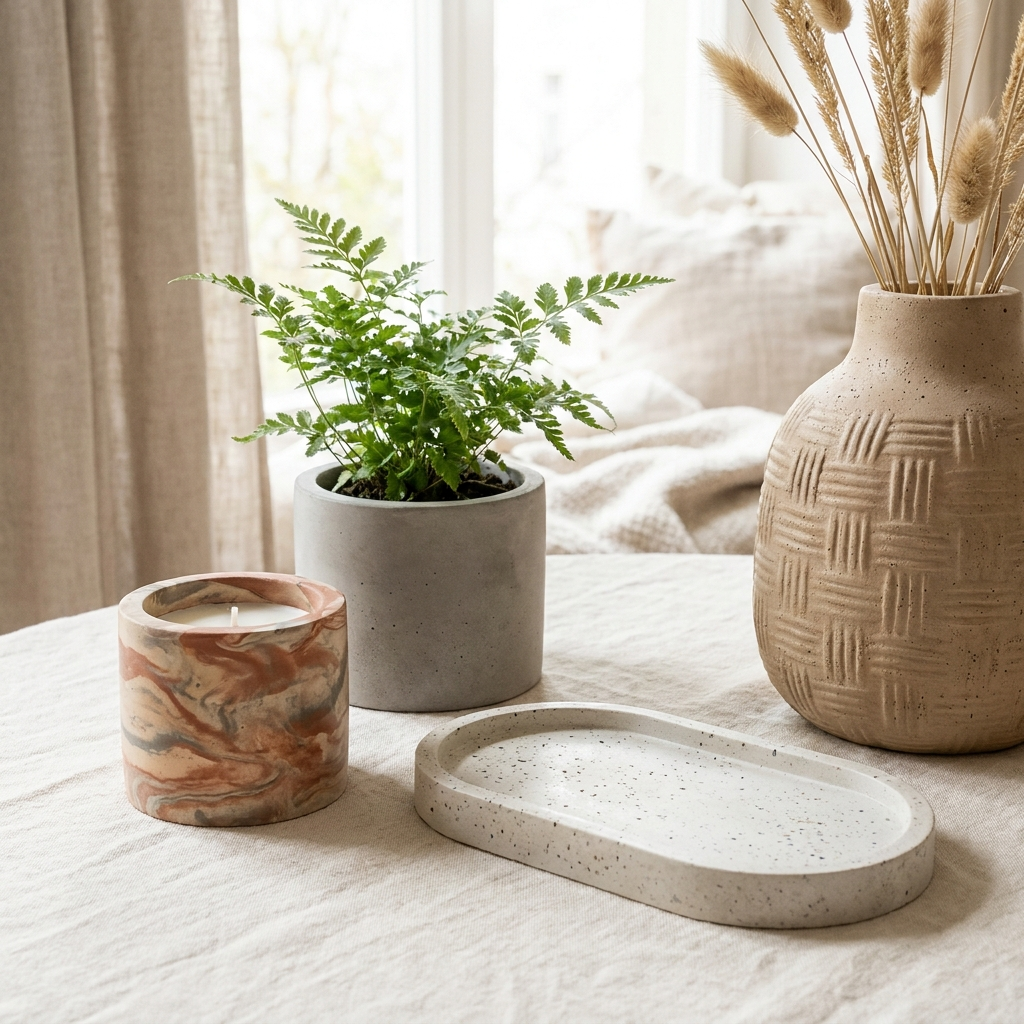 Handmade concrete decor piece
